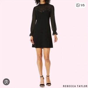 Rebecca Taylor Elegant Black Long Sleeve Dress